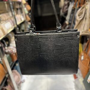 Black Leather tote bags with laptop compartment (Copy)