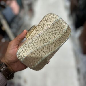 Luxury Trendy Rhinestone Box Shaped Clutch Women's Bag